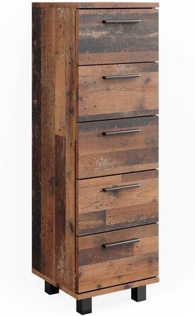 Пенал для ванної Vicco Ilias, дуб рустикальний, 30x95 см, 5 шухляд