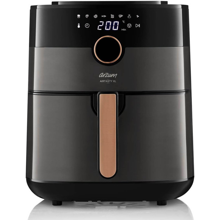 Фритюрниця Arzum Airtasty AR2074-B з великим об'ємом, без олії, здорове смаження, цифрова панель, 8 програм, налаштування часу та температури, колір мідний