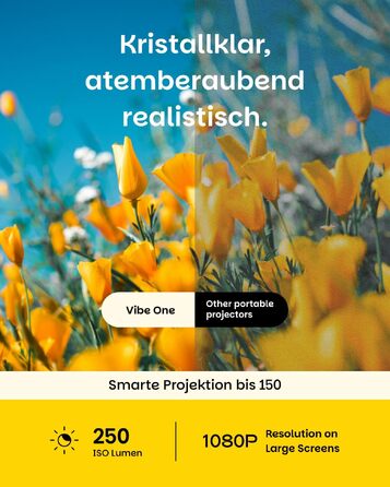 XGIMI Vibe One: Портативний міні-проектор 1080p з Google TV, JBL, автофокусом та автокорекцією трапеції (Blue Spark)