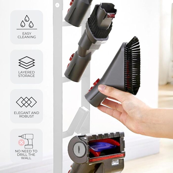 Підставка для акумуляторного пилососа Dyson V15, V12, V11, V10, V8, V7, V6 – Органайзер для аксесуарів MORANGO (S9313)