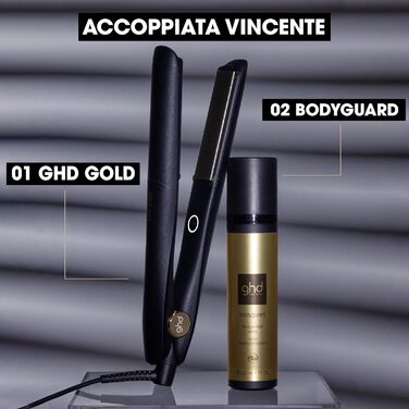 ghd Gold Професійний випрямляч для волосся, 185°C, двозонна технологія, чорний, для вирівнювання, завивки та хвиль, нова упаковка