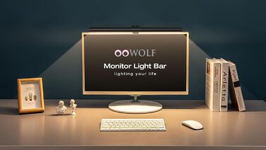 LED лампа для монітора OOWOLF 41 см, USB, антиблікова, регулювання яскравості та кольору, захист для очей, без мерехтіння, для комп'ютера, читання