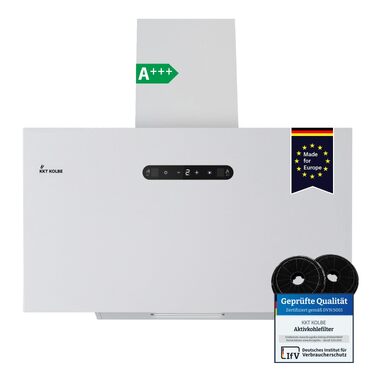 Витяжка кухонна KKT KOLBE BASE6004S 60 см, чорна, скло та нержавіюча сталь, LED-підсвітка, керування жестами та SensorTouch, режим відведення та рециркуляції