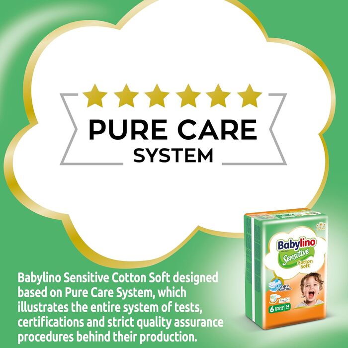 Дитячі підгузки Babylino Sensitive розмір 5 Junior (11-16 кг), 132 шт.