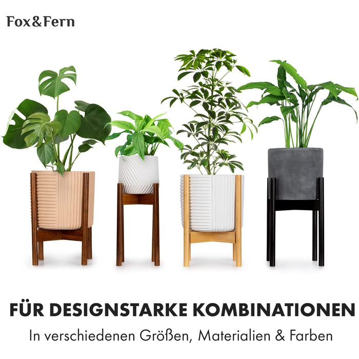 Квітчар Fox & Fern Großer: великий горщик для квітів з полістиролу (30,5 см) з 3D-текстурою та дренажним отвором, для дому та бетону