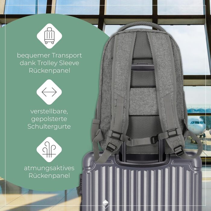 Рюкзак для ручної поклажі Travelite BASICS, 45 см, 22 л, міський щоденний рюкзак (Світло-сірий)