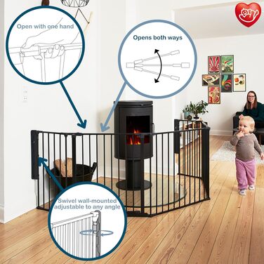 Захисний бар'єр BabyDan Flex L (90-278 см) - дитячі сходи, перегородка для кімнати, сітка для тварин (чорний)