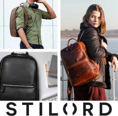 STILORD 'Kellis' вінтажний рюкзак із натуральної шкіри, великий, для бізнесу, школи, університету, ноутбука 15 дюймів, месенджер, формат А4, коньячний колір