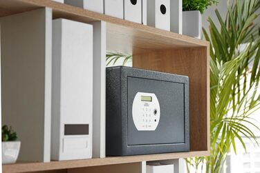 Сейф для меблів BURG-WÄCHTER Pure-Safe PS 120 E FP, електронний кодовий замок та відбиток пальця, 20,6 л, антрацит, з полицею, настінне та підлогове кріплення