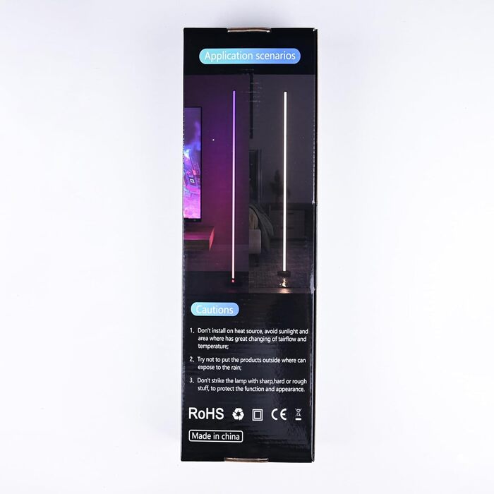 Кутова LED торшер MIWATT RGBWW з керуванням через додаток, музичний синхронізатор, регулювання яскравості та швидкості для ресторану, кафе, магазину, коридору, двору, саду