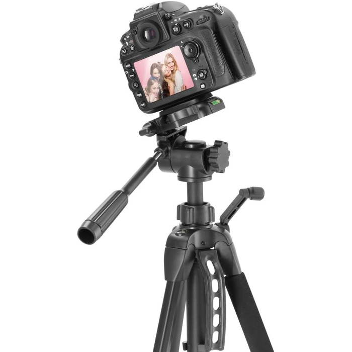 Штатив Hama 3D для камери та смартфона, легкий фотоштатив 153 см, трипод із трьохпозиційною головкою, для відеокамери та дзеркальної камери, чорний