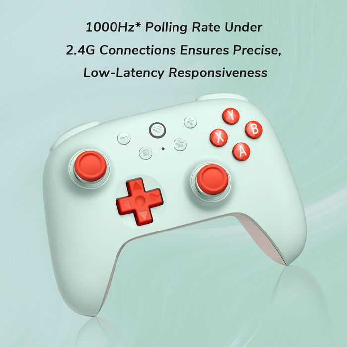 8BitDo Ultimate 2C Бездротовий Контролер для ПК Windows та Android, 1000 Гц, Hall-ефект, Turbofunktion (Світло-зелений)