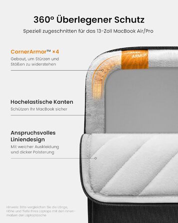 Захисний чохол-сумка tomtoc 360° для MacBook Air 13