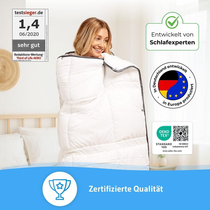 Всесезонна ковдра Third of Life OptiSleep® 135x200 см для комфортного сну