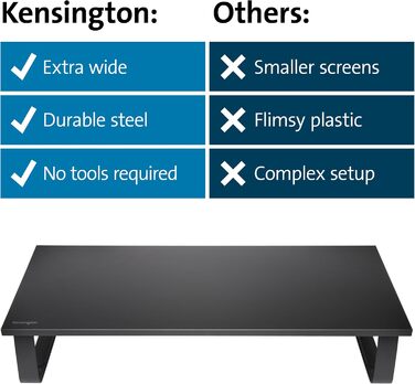 Підставка для монітора Kensington Extra Wide (K55726EU) для столу, до 32 дюймів, чорна