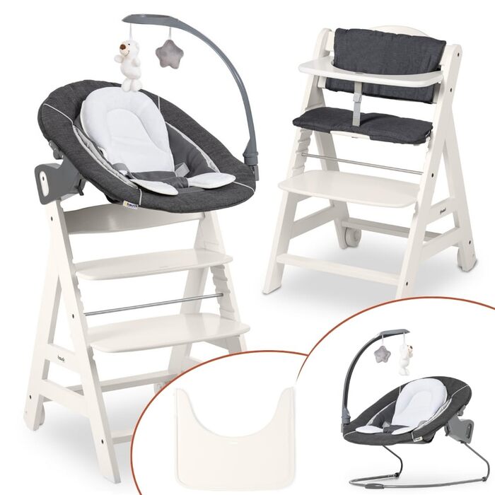Високий стільчик для годування Hauck Beta+ Newborn Set Deluxe - Комплект для новонароджених, білий