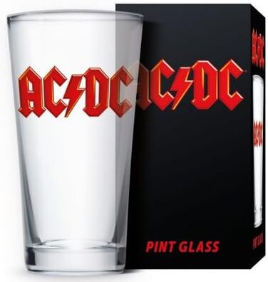 Склянка AC/DC прозора, 9х9х15 см - офіційний мерч для фанатів