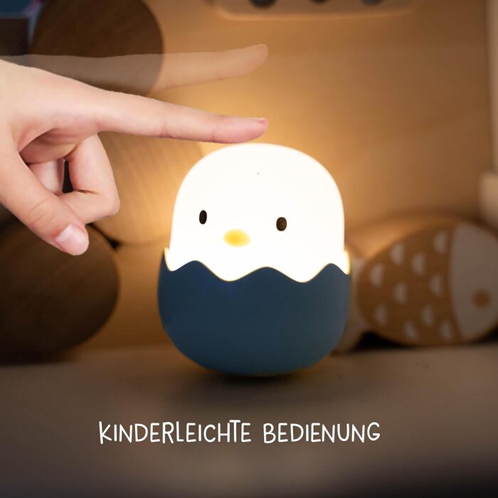 Нічник дитячий LED MegaLight Eggy (синій) з USB зарядкою, димуючий, сенсорний, для немовлят без дрібних деталей