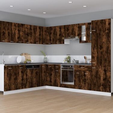 vidaXL Кухонна тумба під духову шафу, димчастий дуб, 60x46x81,5 см, ДСП