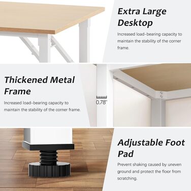 Розкладний письмовий стіл Sogesfurniture 100x60 см / 120x60 см для комп'ютера та офісу, дуб світлий / білий