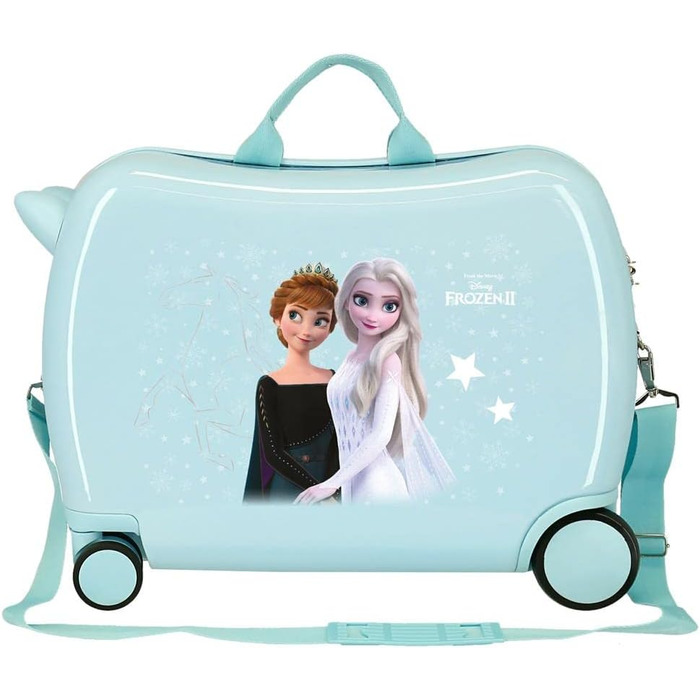 Дитячий валіз Disney Frozen, блакитний, 50x38x20 см, жорсткий пластик, 34 л, 1,8 кг, 4 колеса, ручна поклажа