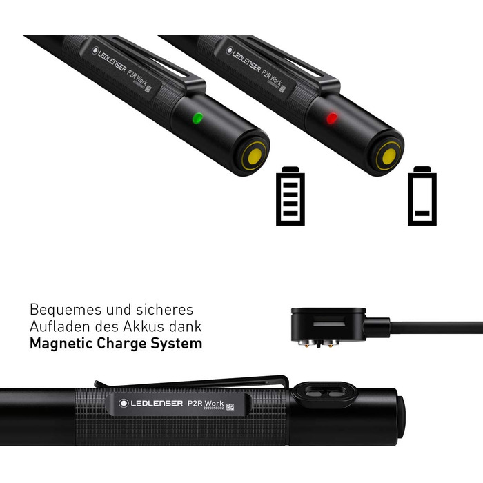 Ліхтарик Ledlenser P2R Work Mini LED для майстерні та майстрів, акумуляторний, 110 люмен, фокусування, 90 м, USB-зарядка, кліпса