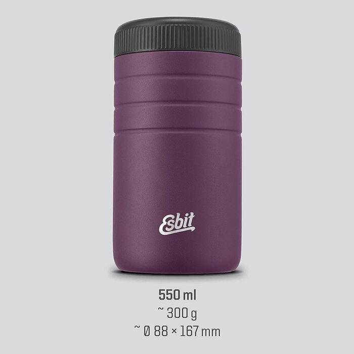 Термос для їжі Esbit Majoris з нержавіючої сталі, 550 мл, BPA-free, для гарячих страв та супів, чорний і сріблястий