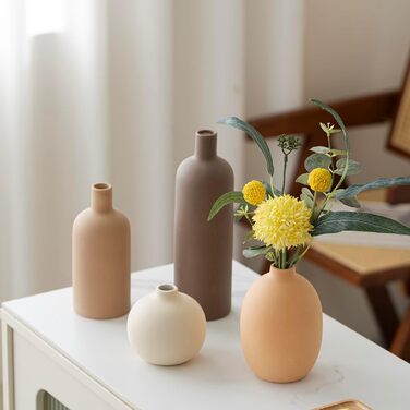 Набір ваз Moderne, 4 шт., кераміка, кольори Morandi, скандинавський стиль, декор для столу, нейтральний бохо