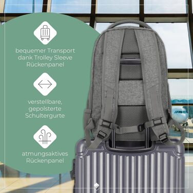 Рюкзак для ручної поклажі Travelite BASICS, 45 см, 22 л, міський щоденний рюкзак (Світло-сірий)
