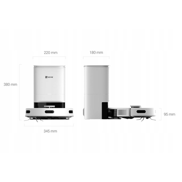 Робот-пилосос із базою самоочищення Ezviz RE5 Plus 45 W, білий