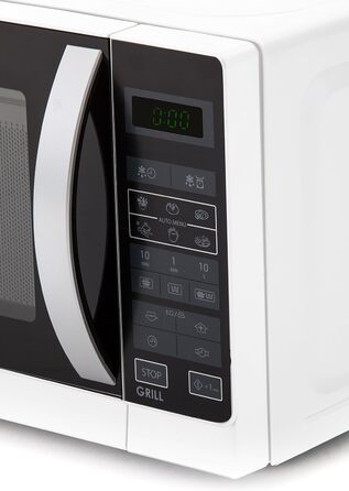 Мікрохвильова піч Sharp R742WW 2-в-1 з грилем, 25 л, 900 Вт, LED-дисплей, 8 програм, захист від дітей, біла