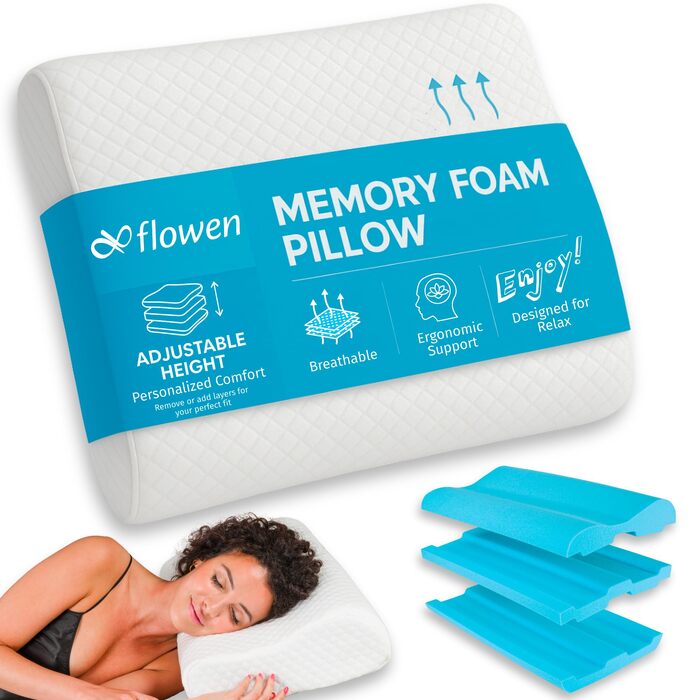 Ортопедична подушка для шиї з Memory Foam HART 55x35x13/11 см. Підтримка шиї, антихрап, знімний чохол.