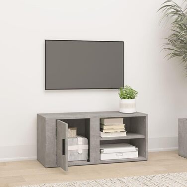 Тумба під телевізор vidaXL, бетонно-сіра, 80x31,5x36 см, ДСП, сучасний ТВ столик, меблі для вітальні