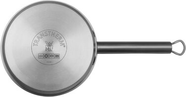 Каструля WMF Comfort Line 1,4 л з кришкою, 16 см, маленька каструля для молока, індукція, матова нержавіюча сталь Cromargan, з мірною шкалою, штабельована, без покриття