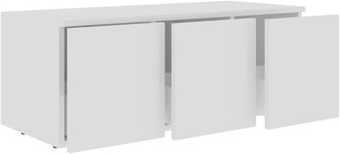 vidaXL ТВ-тумба з 3 шухлядами, біла, 80x34x30 см, ДСП, низький комод для телевізора, меблі для вітальні