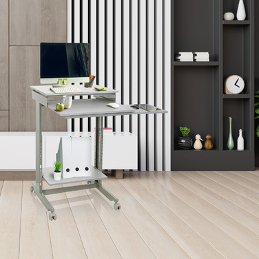 Комп'ютерний стіл / Робоча станція WORKSTATION, сірий, hjh OFFICE