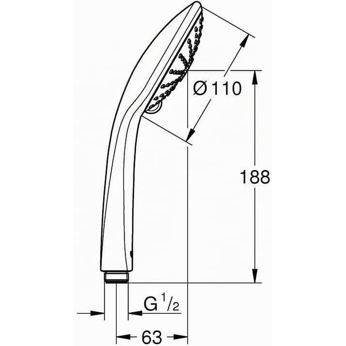 Душова лійка GROHE Vitalio Joy 110 з 3 режимами розпилення, системою Anti-Kalk, хромоване покриття, 27319000