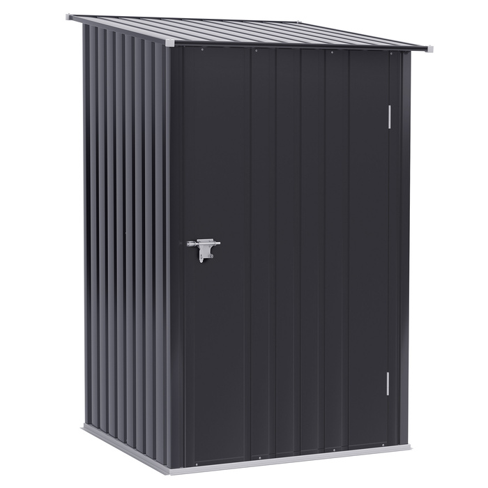 Outsunny Garden Shed Садовий сарай 1 x 1 м Металевий садовий сарай Садовий сарай 0,92 м² Оцинкована сталь Темно-сірий