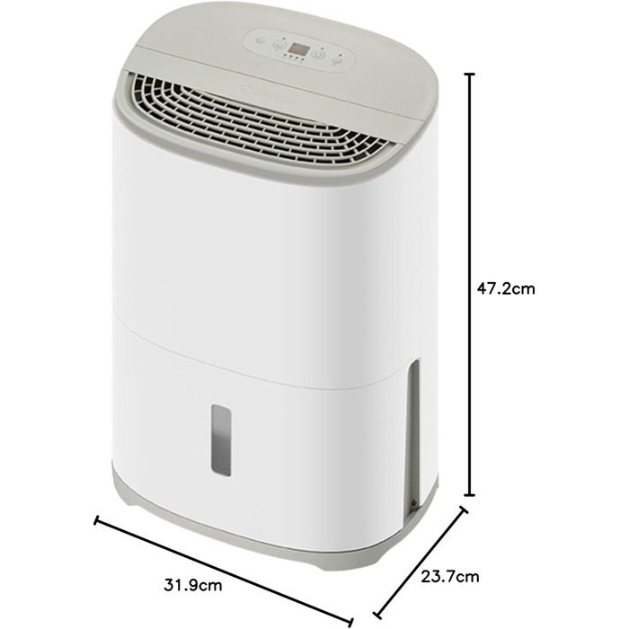 Meaco MeacoDry Arete® Two 25L: Повітряний осушувач та очищувач з HEPA-фільтром H13, Wi-Fi, інтелектуальні режими (сушка білизни, енергозбереження, тихий режим), гарантія 5 років (Колір: Pebble)