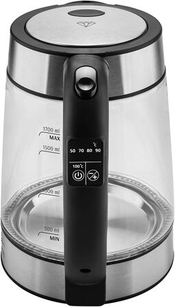 Скляний електрочайник ETA Crystela Digi з регулюванням температури 50-100°C, функцією підтримки тепла, 1.7 л, 2200 Вт
