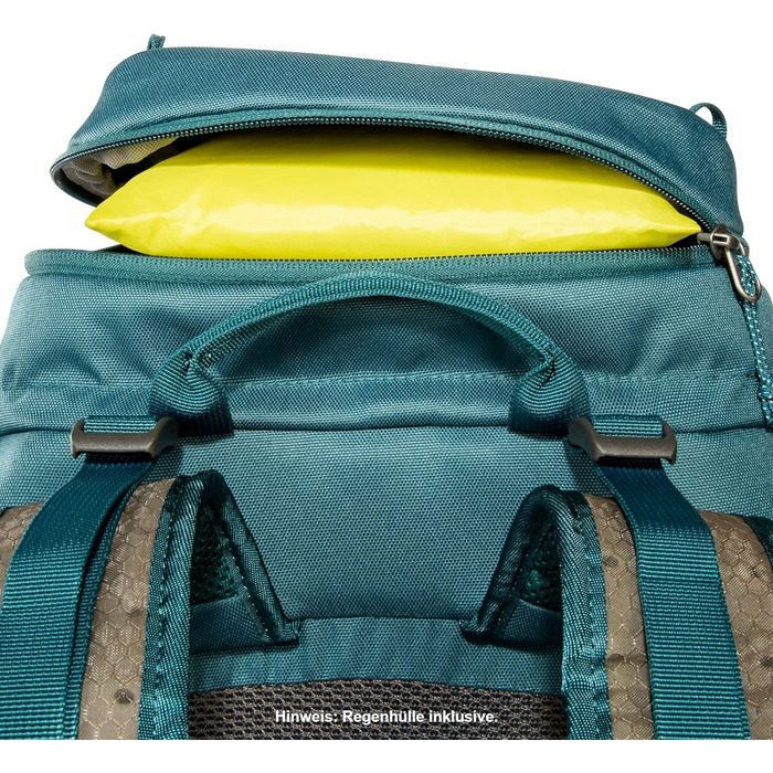 Рюкзак для туризму Tatonka Hike Pack 32 л із вентиляцією спини та дощовиком, легкий і зручний, бірюзово-зелений