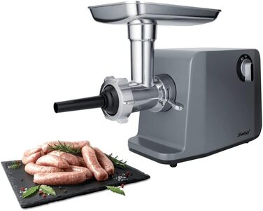 Електрична м'ясорубка Steba MG 3000Pro, 1200 Вт, 3 насадки (3/5/8 мм), велика насадка 6,6 см, нержавіюча сталь