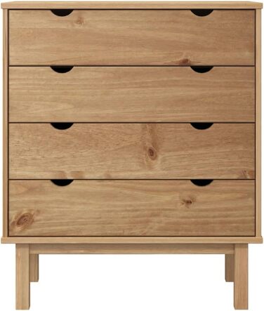 Комод з шухлядами vidaXL, масив сосни, 76,5x39,5x90 см, коричневий