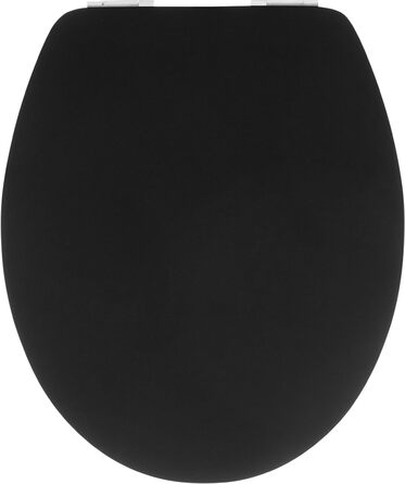 Сидіння для унітазу Cornat Prime Black Steel, дерев'яне, з мікроліфтом, швидке кріплення, чорне з срібною окантовкою