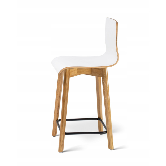 Барний стілець Hoker Deltachairs, білий/дуб, дерево, 90 см