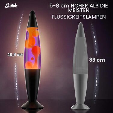 Рідкісна лава-лампа Jambo Liquid Motion з чорною підставкою, 40.6 см, фіолетова