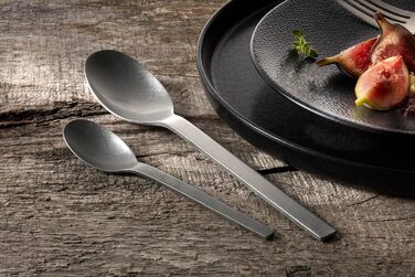 Набір столових приборів ZWILLING Minimale, 68 предметів, для 12 осіб, 18/10 нержавіюча сталь, вінтажний дизайн, молоткова обробка, підходить для посудомийної машини, сріблястий