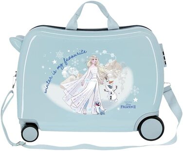 Дитяча валіза Disney Frozen Winter, 38 л, ABS, на 4 колесах, блакитна, 50x38x20 см, ручна поклажа
