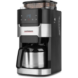 Кавоварка GASTROBACK Grind & Brew Pro Thermo, срібляста, чорна, з млином, термос, автоматична