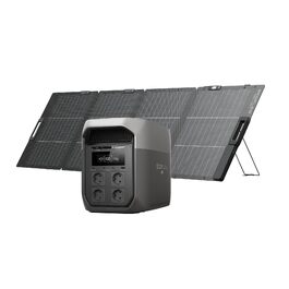 Портативна електростанція EcoFlow Delta 3 Max 2048 Вт·год, 2400 Вт X-Boost, з сонячною панеллю 220 Вт